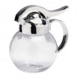pouring jug glass plastic chromed with lid transparent 260 ml H 115 mm product photo