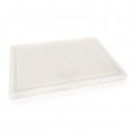 cutting board polyethylene  • white with juice rim | 400 mm  x 250 mm  H 20 mm product photo