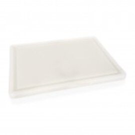 cutting board polyethylene  • white with juice rim | 400 mm  x 250 mm  H 20 mm product photo