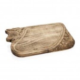 buffet board wood cow relief  L 400 mm  B 250 mm  H 20 mm product photo
