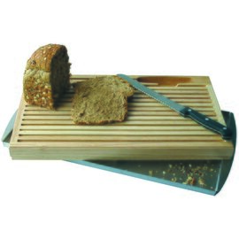 bread cutting board wood  • with crumb tray|knife | 470 mm  x 255 mm  H 35 mm product photo