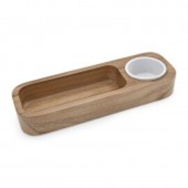 dip bowl set wooden tray|porcelain bowl 300 mm  x 100 mm  H 40 mm product photo
