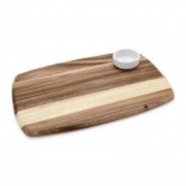 dip bowl set tray |1 little bowl wood porcelain  L 360 mm  B 250 mm  H 50 mm product photo