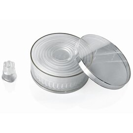 set of cookie cutters 9 pieces in a box  • round  | plastic  | scalloped edge Ø 100 mm 90 mm product photo