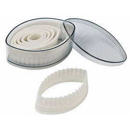 set of cookie cutters 7 pieces in a box  • ellipse  | plastic  | scalloped edge 20 - 110 mm  H 70 mm product photo