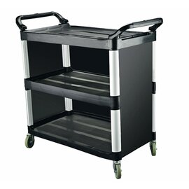 serving trolley black 3 closed sides  | 3 shelves  L 960 mm  B 500 mm  H 1020 mm product photo
