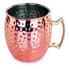 moscow mule mug 414 ml stainless steel with relief  H 90 mm product photo