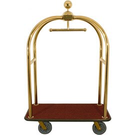 luggage trolley stainless steel grey golden coloured | wheel Ø 200 mm  H 1900 mm product photo