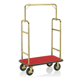 luggage trolley stainless steel red golden coloured | wheel Ø 200 mm H 1830 mm product photo