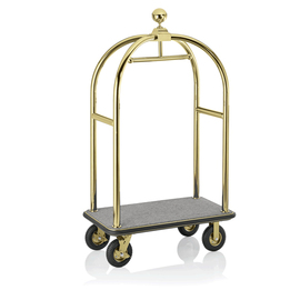 luggage trolley stainless steel grey golden coloured | wheel Ø 200 mm H 1910 mm product photo