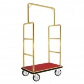 luggage trolley stainless steel red golden coloured | wheel Ø 115 mm H 1830 mm product photo