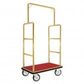 luggage trolley stainless steel red silver coloured | wheel Ø 115 mm H 1800 mm product photo