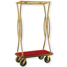 luggage trolley stainless steel red golden coloured | wheel Ø 200 mm  H 1800 mm product photo