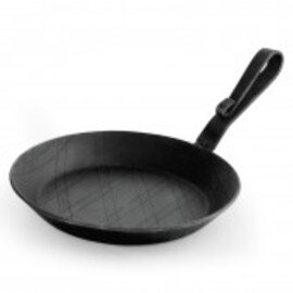 frying pan|serving pan  • iron black  Ø 200 mm  H 30 mm | curved hook handle product photo