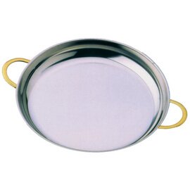 Buffet / serving / paella pan, round, 18/10 stainless steel, gilded handles, upper Ø 40 cm product photo