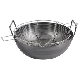 French fries pan half-deep, upper Ø 36 cm, with 2 hook-on handles and grill basket, suitable for induction product photo