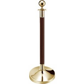 barrier post stainless steel wood golden coloured|wood decor  Ø 0.32 m  H 0.95 m | ball-shaped pole head product photo