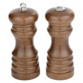 pepper mill wood brown • grinder made of stainless steel  H 130 mm product photo