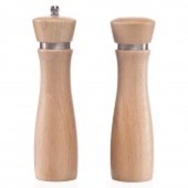 pepper mill wood natural-coloured • grinder made of ceramics  H 220 mm | stainless steel ring product photo