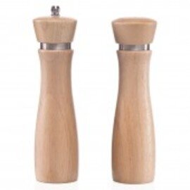 salt shaker wood • grinder made of ceramics  H 220 mm | stainless steel ring product photo