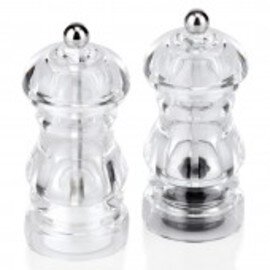 salt mill|pepper mill set acrylic transparent • grinder made of stainless steel • grinder made of ceramics  H 120 mm product photo