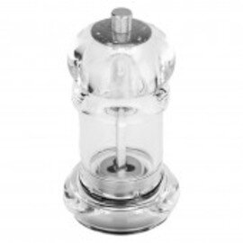 pepper mill with with salt shaker acrylic transparent • grinder made of stainless steel  H 120 mm product photo