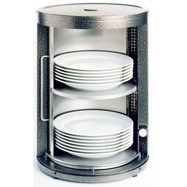 Plate heater for approx. 36 plates up to 32 cm, housing silbergrau, hammer-enamelled, inside stainless steel, product photo