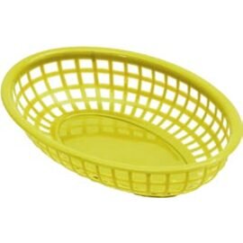 table basket plastic yellow oval 230 mm  x 150 mm  H 45 mm product photo