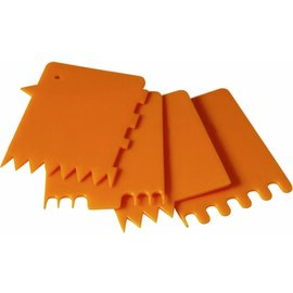 set of comb scrapers set of 4 plastic terracotta coloured  L 70 mm product photo