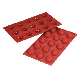 baking mould  • half-sphere | 15-cavity | mould size Ø 40 x 20 mm  L 300 mm  B 175 mm product photo