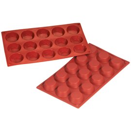 baking mould  • round | 15-cavity | mould size Ø 50 x 15 mm  L 300 mm  B 175 mm product photo