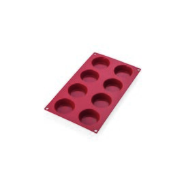 baking mould  • round | 8-cavity | mould size Ø 60 x 17 mm  L 300 mm  B 175 mm product photo