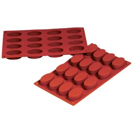 baking mould  • oval | 16-cavity | mould size 55 x 33 x H 20 mm  L 300 mm  B 175 mm product photo