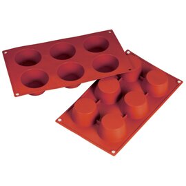 baking mould  • round  • muffin | 6-cavity | mould size Ø 65 x 35 mm  L 300 mm  B 175 mm product photo