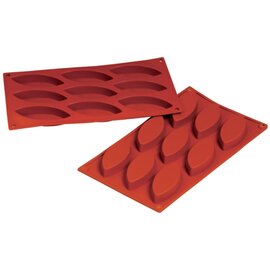 baking mould  • oval  • oval eye shape | 12-cavity | mould size 72 x 30 x H 15 mm  L 300 mm  B 175 mm product photo