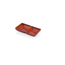 bowl POLYSTYROL WOOD serving dishes polystyrol wood look 185 mm  x 100 mm  H 35 mm 2 compartments product photo