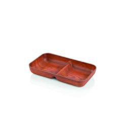 bowl POLYSTYROL WOOD serving dishes polystyrol wood look 245 mm  x 140 mm  H 40 mm 2 compartments product photo