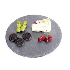 natural slate platter natural slate black coolable bow-type handles Ø 380 mm  H 7 mm product photo