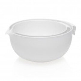 mixing bowl set 2 Bowls 3.3 ltr 2.3 ltr plastic white  Ø 240 mm  Ø 200 mm  H 105 mm  H 110 mm product photo
