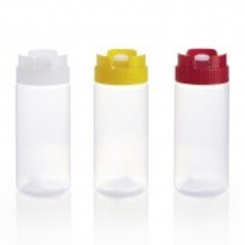 squeeze bottle 470 ml plastic transparent yellow screw cap|silicone valve Ø 70 mm H 170 mm product photo