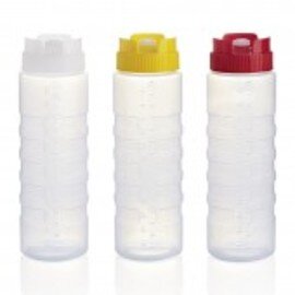 squeeze bottle 750 ml plastic white red screw cap|silicone valve Ø 75 mm H 230 mm product photo