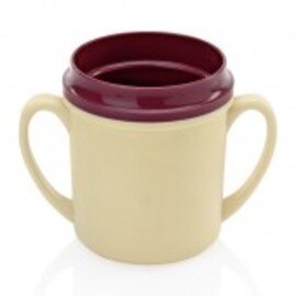 thermal mug HOSPITAL 250 ml polypropylene brown beige 2 handles Ø 80 mm  H 100 mm product photo