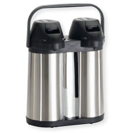 vacuum pump jug DUO 2 x 2 ltr stainless steel stainless steel insert pressure cap  H 350 mm product photo