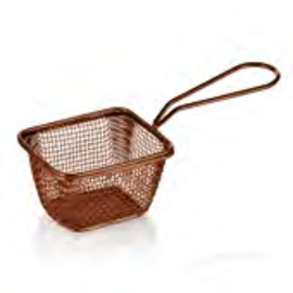 serving frying basket stainless steel | 105 mm x 90 mm H 70 mm | copper coloured product photo