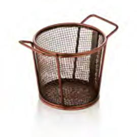 serving frying basket stainless steel Ø 95 mm H 85 mm | copper coloured 2 handles product photo
