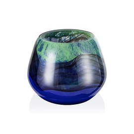 tea light holder Fusion Lagoon glass Ø 110 mm H 90 mm product photo