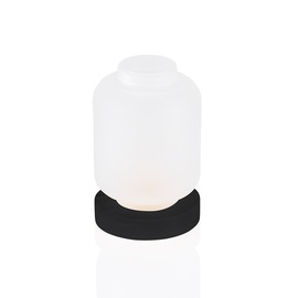 tea light holder Frosted White glass wood Ø 90 mm H 130 mm product photo