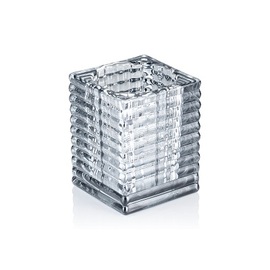 tea light holder Cube Smoke Grey glass 75 mm x 75 mm H 95 mm product photo