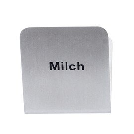 Buffet sign &quot;milk&quot;, made of CNS, dimensions: 5 x 6,7 x 4,5 cm product photo