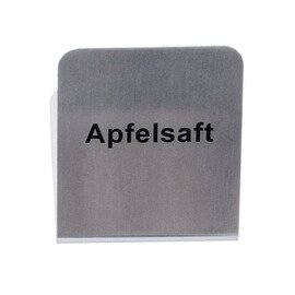 Buffet sign &quot;apple juice&quot;, made of CNS, dimensions: 5 x 6,7 x 4,5 cm product photo
